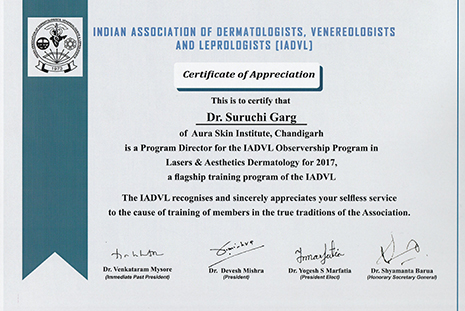 Indian Association of Dermatologists, Venereologists & Leprologists (IADVL) Certificate, 2017